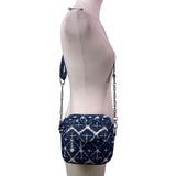 Lug Women’s Blue Nylon Quilted Abstract Pattern & Pockets Swing Crossbody Bag