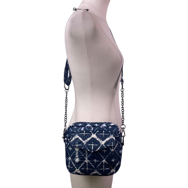 Lug Women’s Blue Nylon Quilted Abstract Pattern & Pockets Swing Crossbody Bag