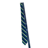 Vintage Brooks Brothers Blue & Green Striped Silk Tie Classic Design