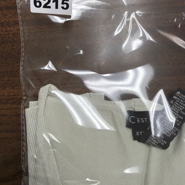 Cest City Womens White Stretch Long Sleeve V-Neck Sweater Size XL
