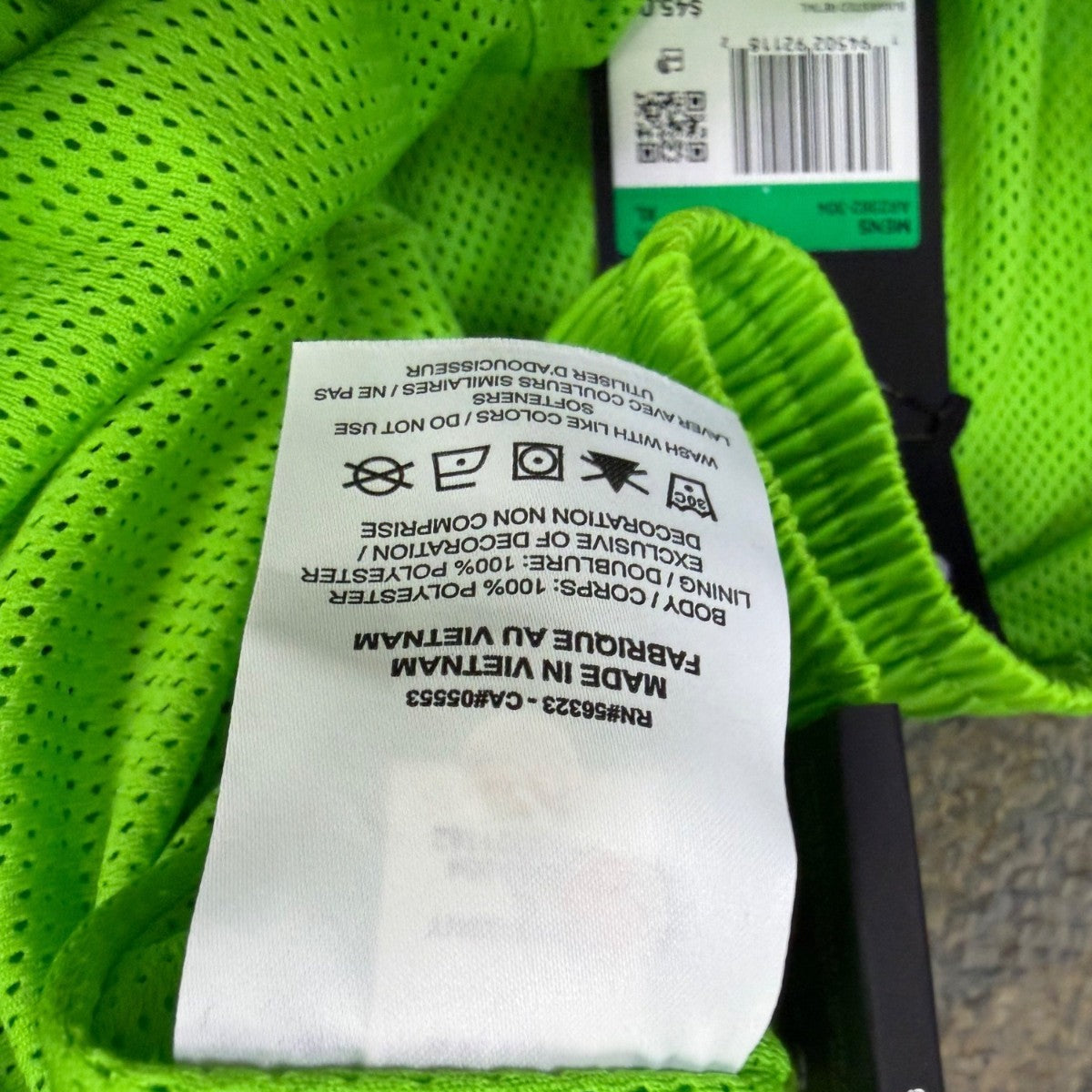 Nike Mens Neon Green Swim Shorts With Mesh Lining Mid-Thigh Length Sz XL