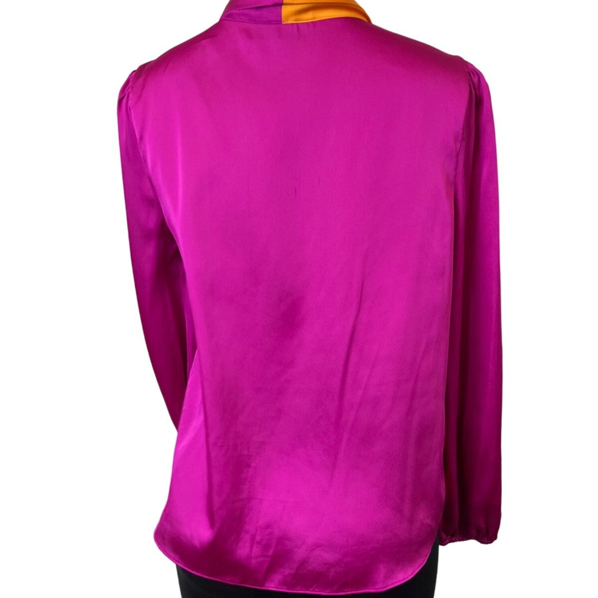 International Concepts Women's Magenta and Orange Long Sleeve Blouse Sz M