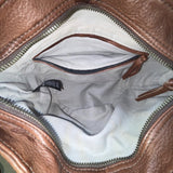Day & Mood Women’s Brown Leather Woven Zip Closure Adjustable Crossbody Bag