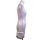 Lindsay Blake Women’s White Beaded Shell Evening Bag With Gold Chain Strap