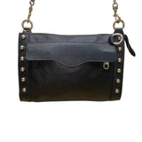 Rebecca Minkoff Women’s Black Leather With Gold Accents Crossbody Purse Bag