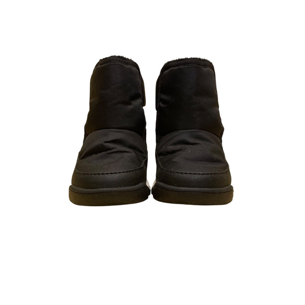 Sorel Boys Black Faux Fur Insulated Waterproof Slip-On Winter Boots Size 7