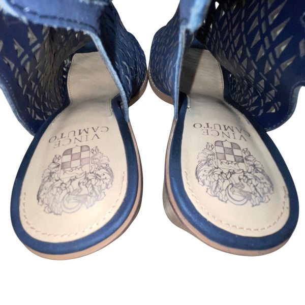 Vince Camuto Women’s Midnight Leather Open Toe Triana High Heel Sandals Size 8M