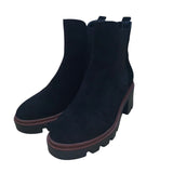 António De Faria Women’s Black Suede Lug Sole Chelsea Boots Size 8