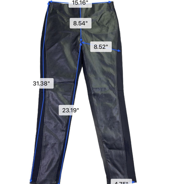 Lauren Ralph Lauren Womens Black Faux Leather-Front Stretch Pants Sizze 6