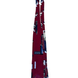 Norman Rockwell Mens Red Silk Print Tie All Season 57 In Long Novelty Canada
