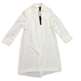 Black Label By Chicos Womens White Sheer Open-Front Trench Coat 69% Triacetate S