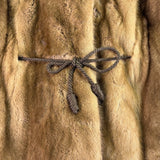 Mano Swartz Womens Brown Mink Fur Jacket Tie Waist Coat