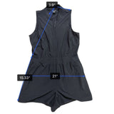 Athleta Womens Black Polyester-Blend Sleeveless Zip-Up Romper Size 14