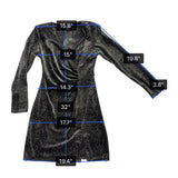 Robbie Bee Womens Black Animal Print Long Sleeve Wrap Dress Size S