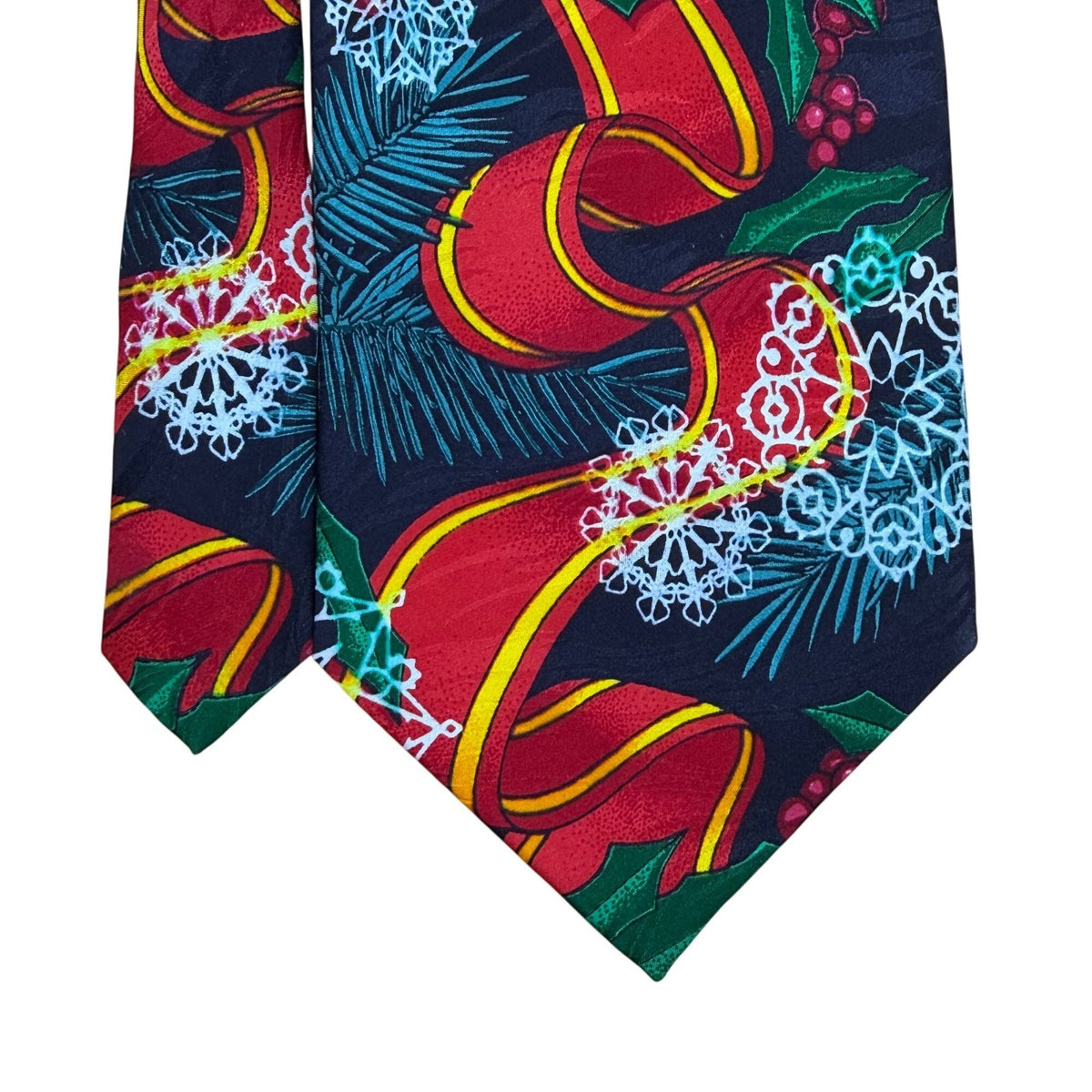 Rush Limbaugh No Boundaries Silk Blue & Red Patterned Necktie 59" Holiday Snow
