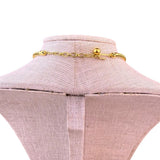 Crown Trifari Gold Tone Lucite Pendant Necklace Serpentine Chain Shell Design
