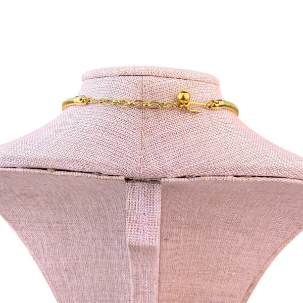 Crown Trifari Gold Tone Lucite Pendant Necklace Serpentine Chain Shell Design