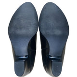 Vaneli Women’s Black Leather Block Heel Slip-On  Ankle Booties Size 9.5M