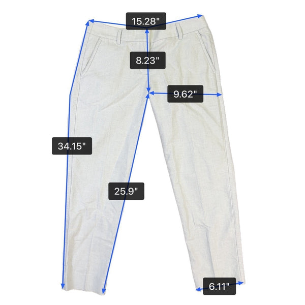 J.Crew Womens Light Gray Slim Fit Trousers Work Pants Sz 4