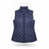 J.Jill Womens Navy Down Quilted Puffer Vest Petite Lightweight Collar Sz XS