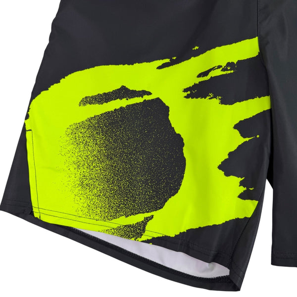 Nike Mens Grey Tennis Shorts With Neon Yellow Graphic Dri-Fit Standard Fit Sz L