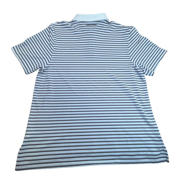 Under Armour Men's White Striped Heatgear Polo Shirt With Loose Fit Sz 2XL