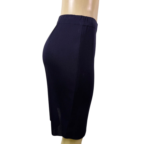 Exclusively Misook Women’s Navy Blue Acrylic Pencil Skirt Petite Stretch Size S