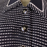 St. John Womens Black Knit Jacket & Skirt Set White Dotted Pattern Size  4 & 6