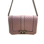 Rebecca Minkoff Women’s Pink Chevron Quilted Leather Turn Lock Crossbody Bag