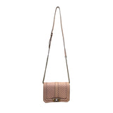 Rebecca Minkoff Women’s Pink Chevron Quilted Leather Turn Lock Crossbody Bag