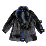 Rosendorf/Evans Womens Black Genuine Mink Fur Coat Luxurious Vintage Sz M
