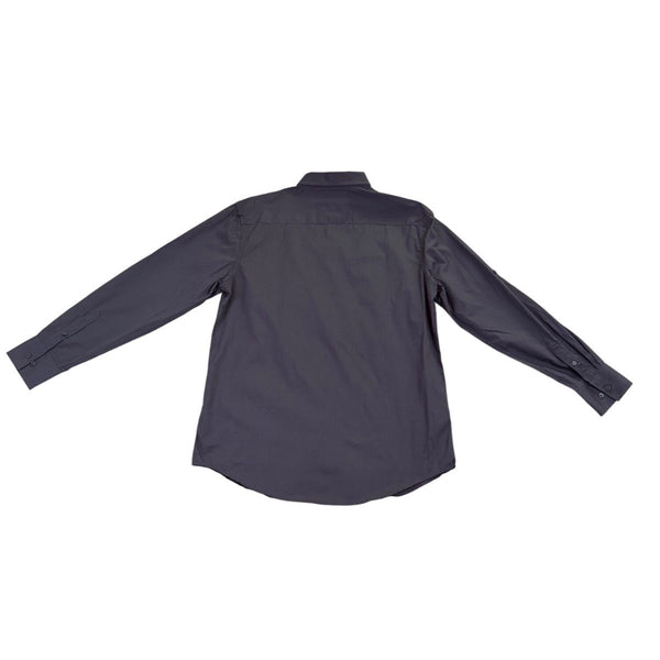 Coastal Mens Gray Cotton Long Sleeve Button-Down Military Style Shirt Size XL