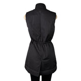 Rainforest Womens Black Sleeveless Vest Zip-Up Adjustable Waist Sz S