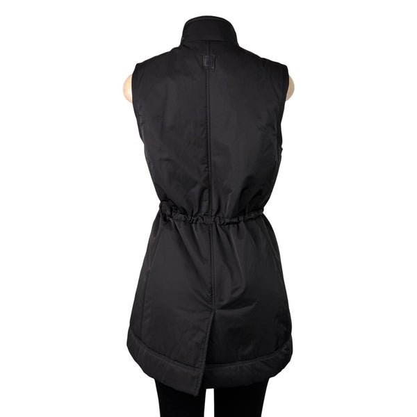 Rainforest Womens Black Sleeveless Vest Zip-Up Adjustable Waist Sz S