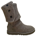 UGG Women’s Gray Knit Button-Up Fold-Over Design  Winter Boots Size 7