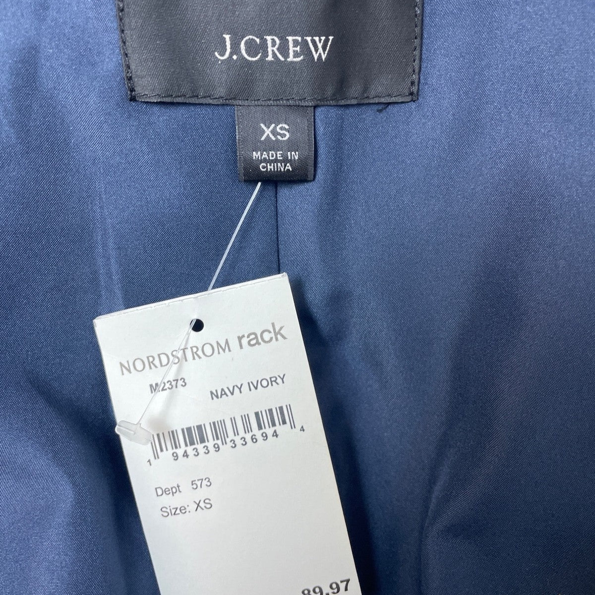 J. Crew Womens Navy Ivory Gingham Blazer XS Polyester Classic Style New