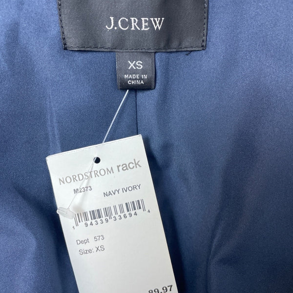 J. Crew Womens Navy Ivory Gingham Blazer XS Polyester Classic Style New