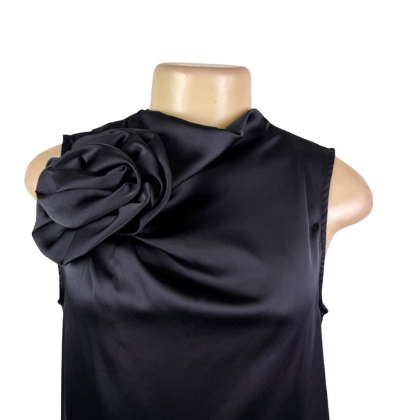 Future Collective Womens Black  Sleeveless Top Decorative Flower Sz XS