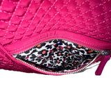 Vera Bradley Women’s Pink Quilted Zipper Closure Iconic Hipster Crossbody Bag