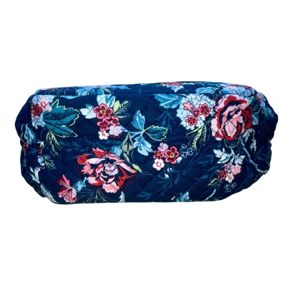 Vera Bradley Womens Navy Quilted Floral Adjustable Strap On-The-Go Crossbody Bag