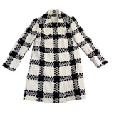 Focus 2000 Womens Black & White Plaid Petite Coat Double Breasted Size 6P