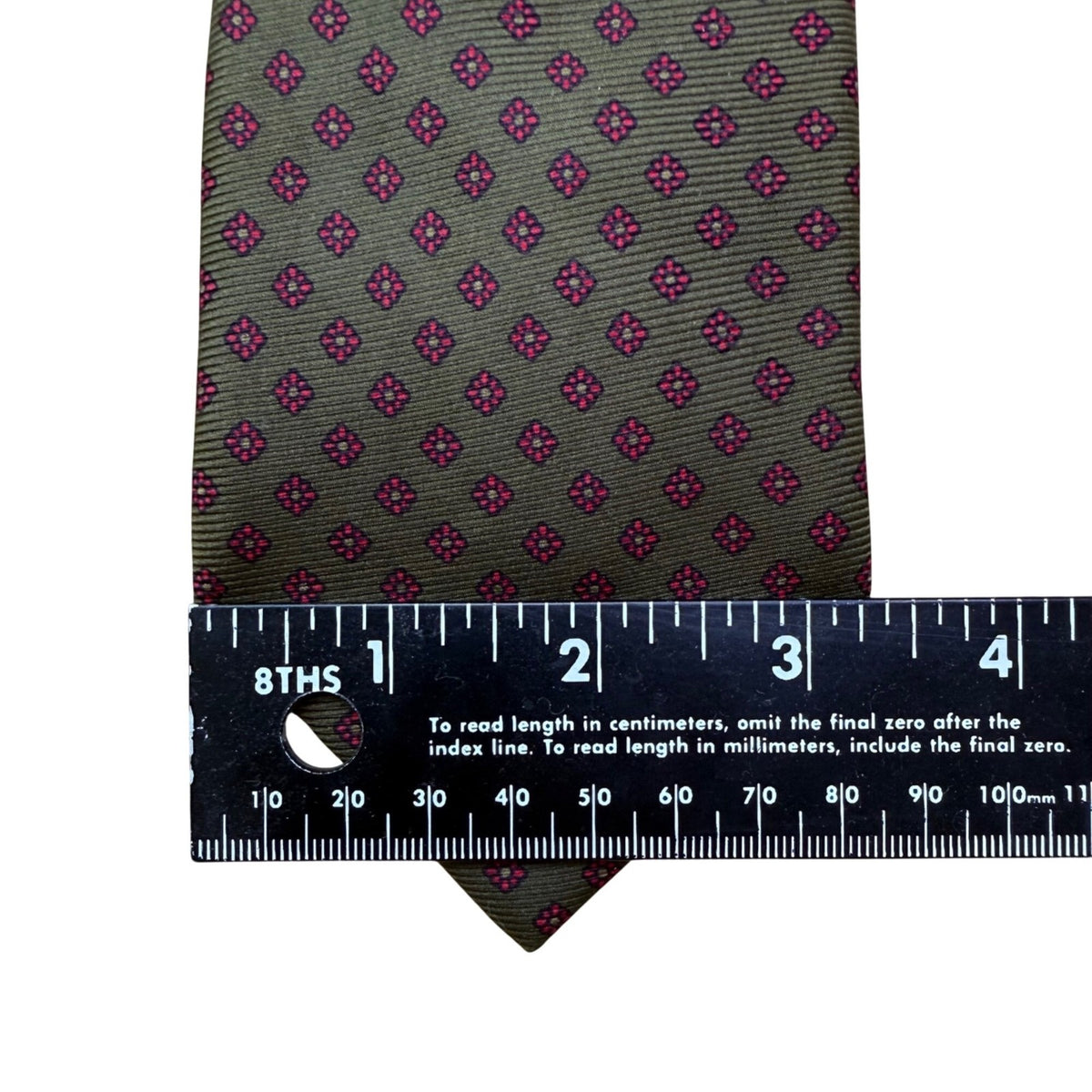 Chaps Ralph Lauren Mens Green & Pink All Silk Patterned Tie Classic Neckwear