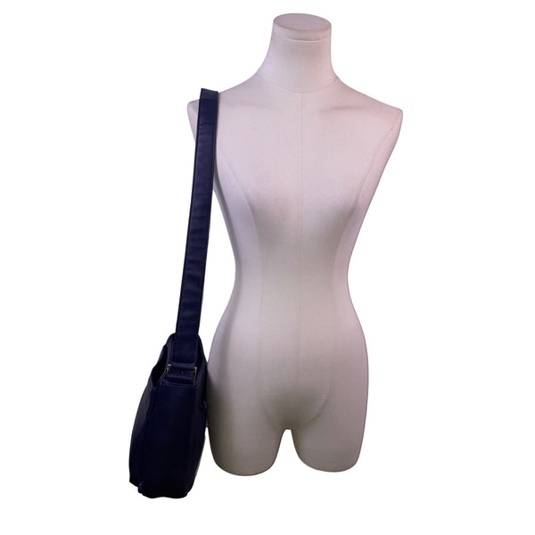 Women’s Navy Blue Faux Leather With Adjustable Strap & Rear Pocket Crossbody Bag
