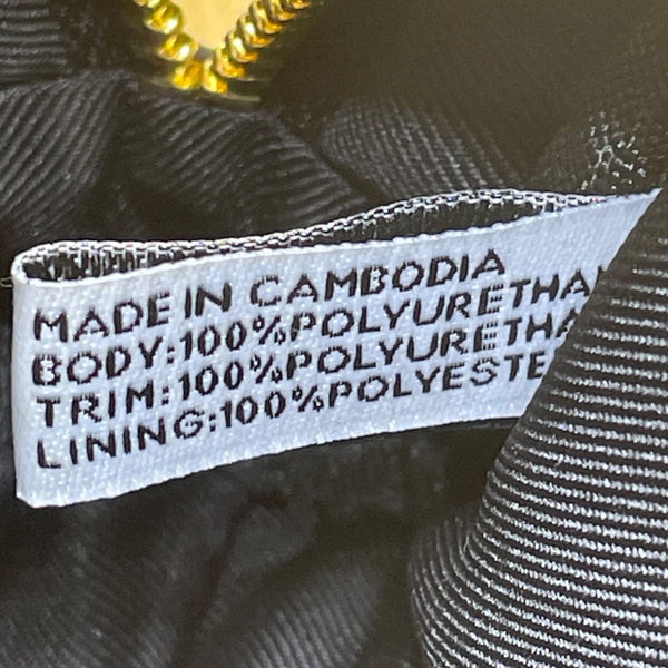 Nine West Women’s Black Faux Leather Quilted Gold Chain Strap Crossbody Mini Bag