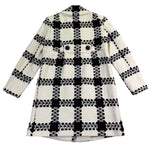 Focus 2000 Womens Black & White Plaid Petite Coat Double Breasted Size 6P