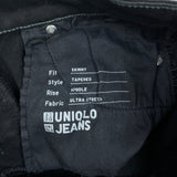 Uniqlo Skinny Tapered Fit Black Jeans Ultra Stretch Mid Rise Womens 23x33
