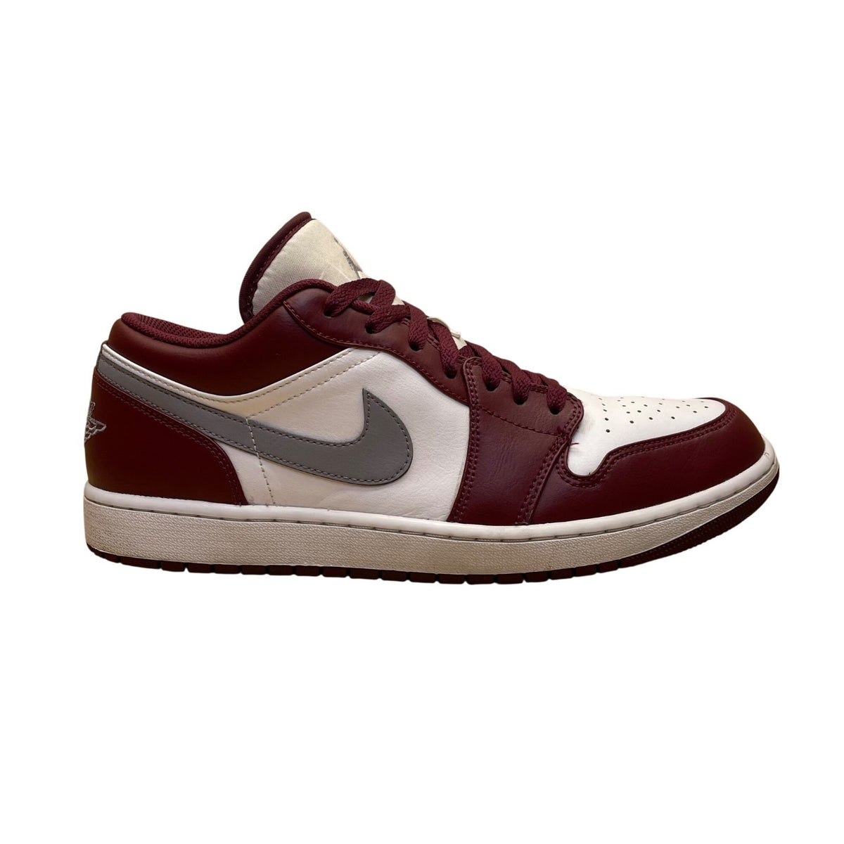 Nike Men’s Red White Leather Air Jordan 1 Low Classic Basketball Sneakers Sz 12
