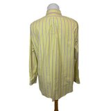 Ralph Lauren Men's Yellow With Pink Stripes Long sleeve Button Up Shirt Sz -XL