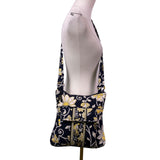 Vera Bradley Women’s Black Floral Quilted Adjustable Strap Crossbody Bag