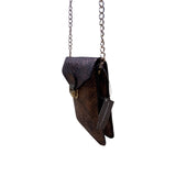 Epona Women’s Bronze Metallic Snakeskin Clasp Closure Chain Strap Crossbody Bag